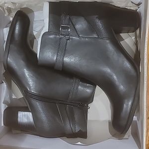 Womens Black Laura Ashley Booties, Size 10M. New in box